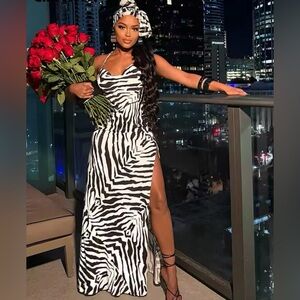 Zebra women maxi dress small size